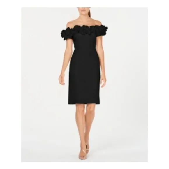 black off the shoulder corset dress LaDivine CD0198 Prom Dress - Black